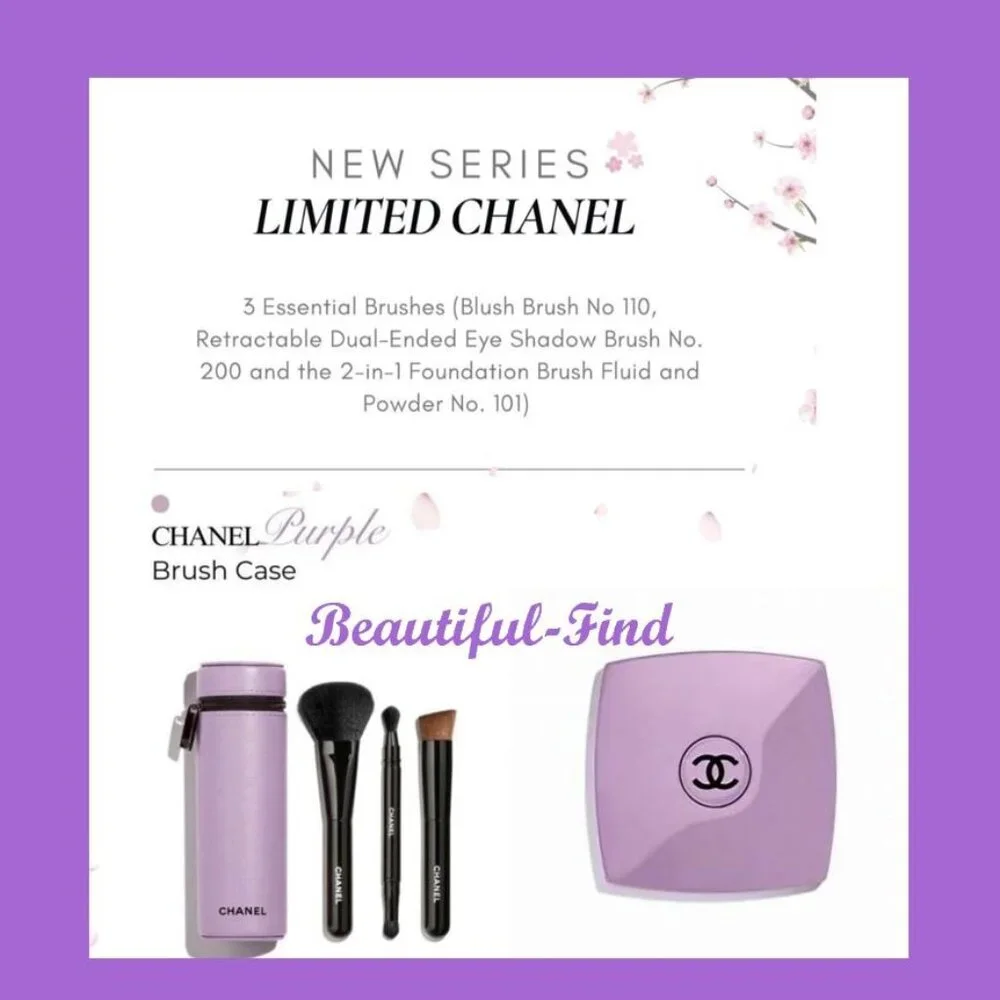 CHANEL CODES Les Pinceaux Brush & Mirror Set ~ 135 Immortelle Lavender NIB